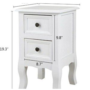 Bombay Curved Nightstand, White High Gloss